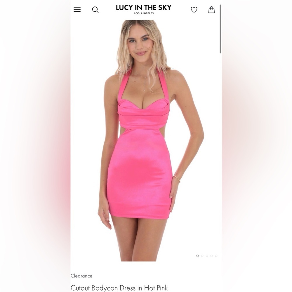 Lucy in the sky Cutout Bodycon Dress in Hot Pink
